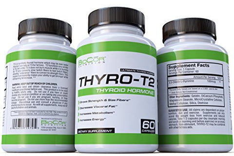 BioCor Nutrition Thyro-T2 – Queimador de Gordura Hormonal da Tireoide – Acelere o Metabolismo e Perca Peso (60 Cápsulas – 1 Mês de Fornecimento)
