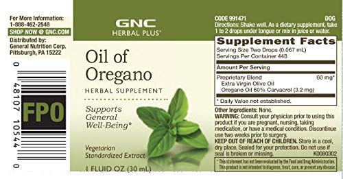 Herbal Plus Óleo de Orégano | Suporte ao Bem-Estar Geral | Vegetariano | 30 mL - GNC