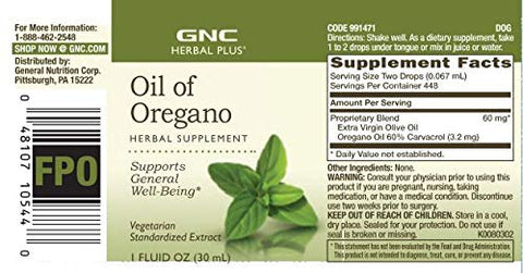 Herbal Plus Óleo de Orégano | Suporte ao Bem-Estar Geral | Vegetariano | 30 mL - GNC