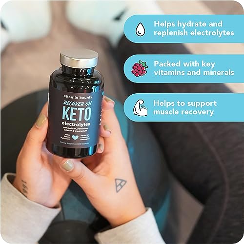 Recover On Keto – Suplementos Keto, Cápsulas de Eletrólitos, Suplemento de Eletrólitos, Vitaminas Keto, Hidratação Sem Açúcar, Aumenta Energia, Treino - Vitamin Bounty