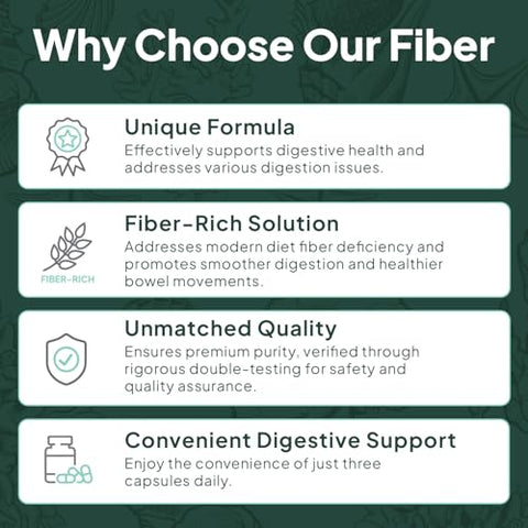 Organics Ocean - Fibra Melhor – Suplemento Diário de Fibra – Amolece Fezes para Movimentos Intestinais Sem Esforço – com Psyllium Hulk e Slippery Elm – 90 Cápsulas