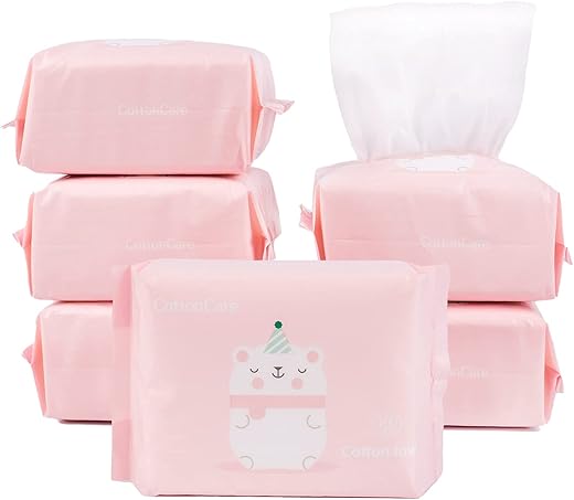 COTTONCARE - Toalhas Umedecidas Baby Dry, 100% Algodão, Lenços de Algodão Umedecidos, Pele Sensível do Bebê, Cuidado com a Pele do Bebê, 6 Pacotes (600 Unidades) – Marca Baby Dry