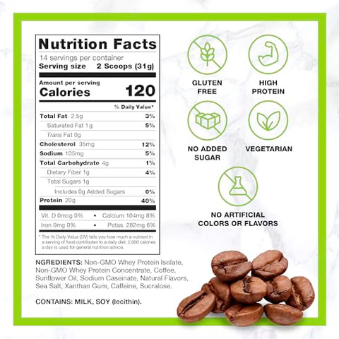 CHIKE - Chike Original Café Gelado com Alto Teor de Proteína, 20g Proteína, 2 Shots de Espresso, 1g Açúcar, Amigo da Dieta Keto e Sem Glúten, 14 Porções (425ml)