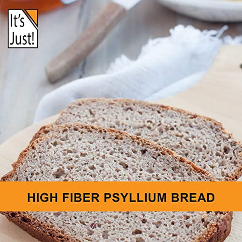 It's Just! - Psyllium Husk Powder It’s Just! – Pó de Casca de Psyllium, Fibra Dietética de Fácil Mistura, Limpe seu Sistema Digestivo, Pó Finamente Moído, Ideal para Receitas Keto, Não-OGM (Sem Sabor, 680g)