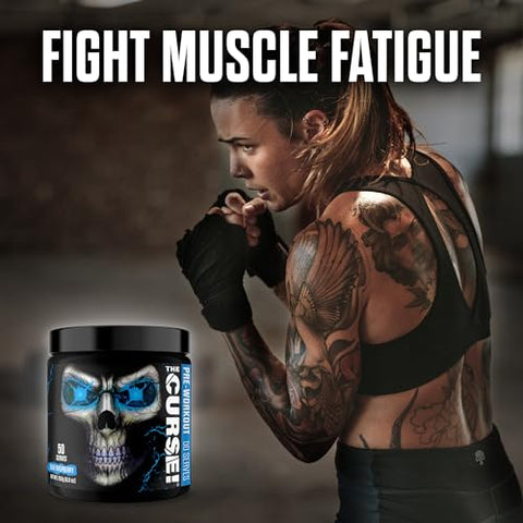 The Curse! Pó Pré-Treino – Blue Raspberry 50 Porções | Pré-Treino: Aumente Força, Energia e Foco para Homens - JNX SPORTS