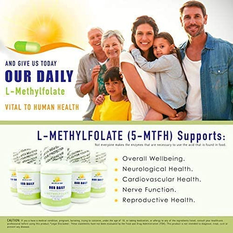 AND GIVE US TODAY OUR DAILY - L-Methylfolate 15 mg / 15000 mcg – Fólico Ativo de Força Máxima, 5-MTHF, Cápsulas Vegetarianas 90 Unidades (Fornecimento de 3 Meses)