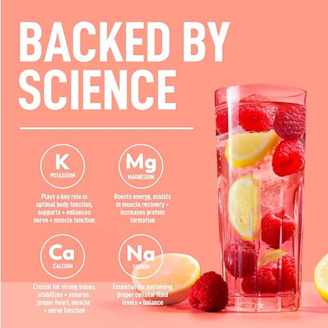 Keto Pó de Eletrólitos Sem Açúcar – Eletrólitos Livres de Açúcar – Hidratação Keto com Eletrólitos – Feito nos EUA – Sabor Delicioso de Limonada de Framboesa – Mistura Facilmente Sem Grumos – 100g - Keppi