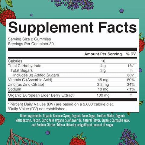 Gummies Infantis de Suporte Imunológico | Orgânicos Certificados pelo USDA | Vitamina C, Zinco e Gummies de Sabugueiro para Crianças | Suporte Imunológico para Crianças a partir de 4 anos | Vegano | Não-OGM | Livre de Glúten - MaryRuth Organics