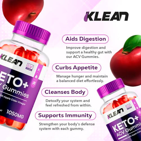 LIVORKA - Keto Klean Gummies 1050MG – 3 Pack, 60 Gummies por Frasco para 90 Dias | ACV Gummies Keto Klean Plus | Gummy Keto Klean | Marca KetoKlean