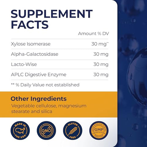 Xylose Isomerase Enzimas para Melhor Digestão de Lactose, Gordura e Proteína – Suplemento FODMAP - Dirobi