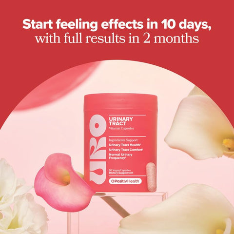 O Positiv - Positiv URO – Suplemento para Saúde do Trato Urinário Feminino, 60 Comprimidos (Pacote com 2) – Vitaminas de Suporte Urinário com Extrato Completo de Cranberry Pacran, D-Manose