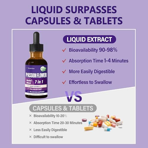 Eubrition - Gotas Líquidas de Passiflora para Apoio ao Sono, Fórmula Herbal Natural com Raiz de Valeriana e Extrato de Camomila para Dormir Profundamente