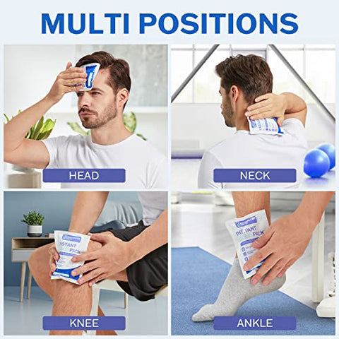 Everlasting Ice RX - 50 Pack – Pacotes de Gelo Instantâneo – Bolsas de Gelo Instantâneo para Lesões | Compressa de Gelo Descartável para Alívio da Dor, Inchaço, Inflamação, Entorses, Dor de Dente – Bolsa de Gelo para