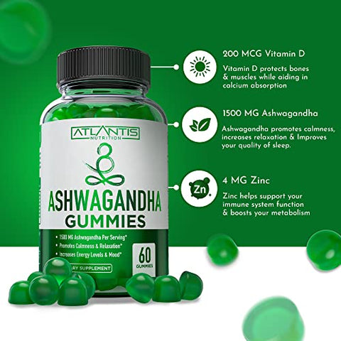 Atlantis Nutrition - Keto ACV Gummies – Perda de Peso Avançada – 90 Gummies + Ashwagandha – 60 Gummies