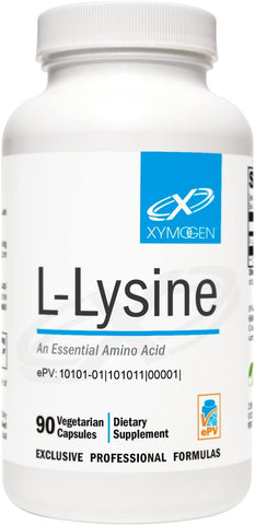 L-Lysine 1000mg Cápsulas – Suplemento de Aminoácidos para Apoiar a Síntese de Colágeno, Equilibra a Alta Ingestão de Arginina (90 Cápsulas) - XYMOGEN