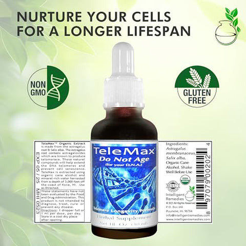 Intelligent Remedies - Suplemento de Telômeros – Extratos Herbais da Raiz de Astragalus