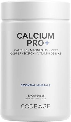 Cálcio 500mg, Vitamina D3, Magnésio, Zinco, Cobre, Boro, Vitamina K2 – Suprimento de 2 Meses – Comprimidos de Cálcio Elemental - Codeage