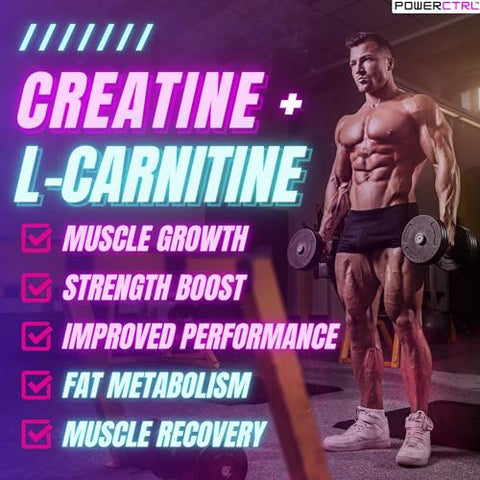 POWERCTRL - Gomas de Creatina com L-Carnitina para Homens – Potencialize seus resultados!