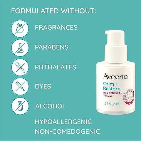 Calm Restore Renovação Anti-Rugas – Sérum Facial Anti-Envelhecimento com Aveia Nutritiva – 30ml - Aveeno