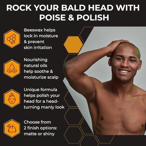 Sweet Comb Chicago - Polimento para Cabeças Calvas: Pós-barba para Homens, Hidratante à Prova d’Água para Cabeças Calvas, Ideal para o Dia dos Pais, Natal, Feriados, 120 ml