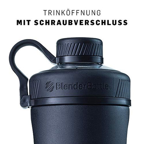 Radian Shaker Cup Garrafa de Água Isolada em Aço Inoxidável com Misturador de Arame, 26-Ounce, Preto Fosco – 750ml - BlenderBottle