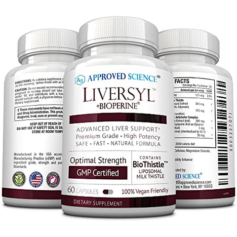 Liversyl – Suporte à Função Ótima do Fígado – Limpeza e Desintoxicação – Rápido e Eficaz – Cardo de Leite, Extrato de Alcachofra e Bioperina – Vegano – 180 Comprimidos – 3 - Approved Science