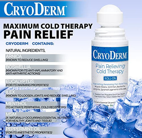 Roll On Terapia Fria 3 oz (2 Unidades) – Alívio Rápido para Dores Musculares e Articulares - CryoDerm