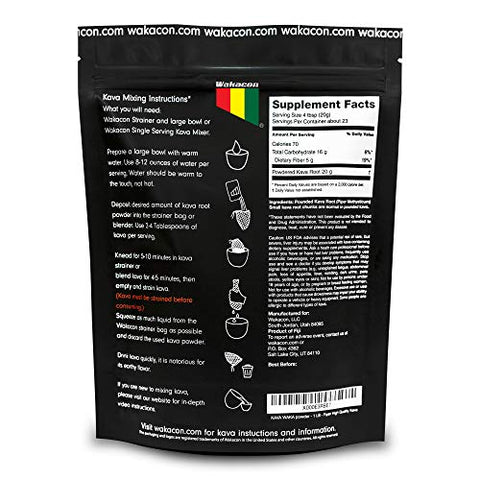 Wakacon - Kava Waka em Pó – Autêntico, Nobre Pó de Raiz de Kava de Fiji – Premium, Sustentável, 16g