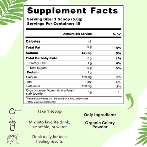 Paradise Naturals - Pó de Suco de Aipo Orgânico (40 Porções) – Saúde Intestinal, Desintoxicação e Energia – Marca Própria