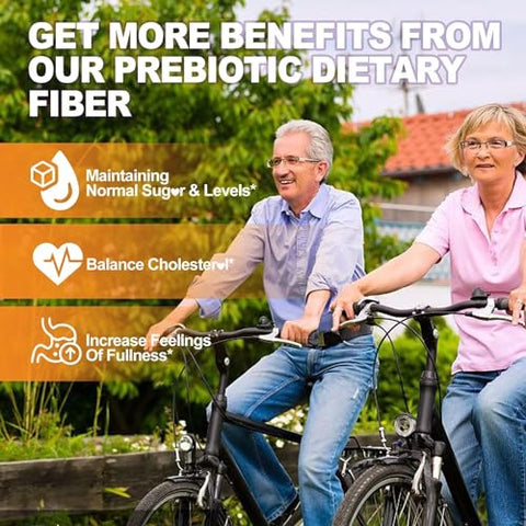 NEVISS - Suplemento Gomas de Fibra Prebiótica 7G para Adultos Psyllium Husk, Sem Açúcar, Solúvel e Insolúvel 2000mg Mistura de Fibra Prebiótica, Inulina, Fos, Multivitamínico para Digestão Diária