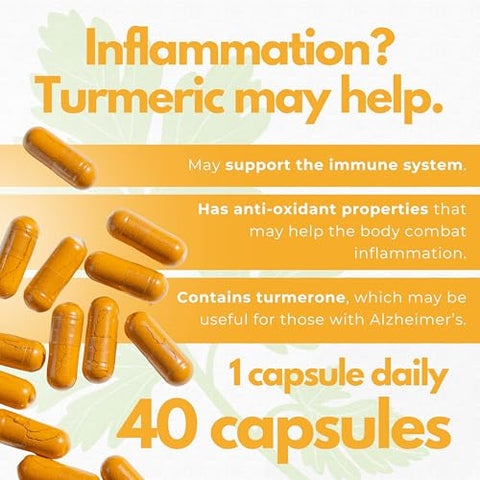 Curcumin 650 mg Herbal Supplement – Antioxidant Support, High Absorption Ultra Potent Turmeric – Multivitamins Complex with B12, 40 Capsules - Neurobion