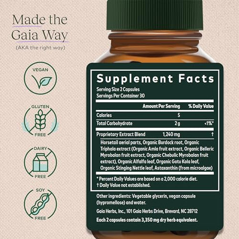Hair, Skin – Fórmula Natural para Cabelo e Pele – 60 Cápsulas - Gaia Herbs