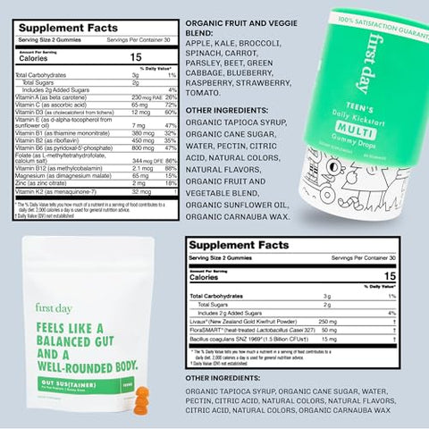 Teens Gomas Tribiotic – Pré, Pós, Probióticos | 60 g - FIRST DAY