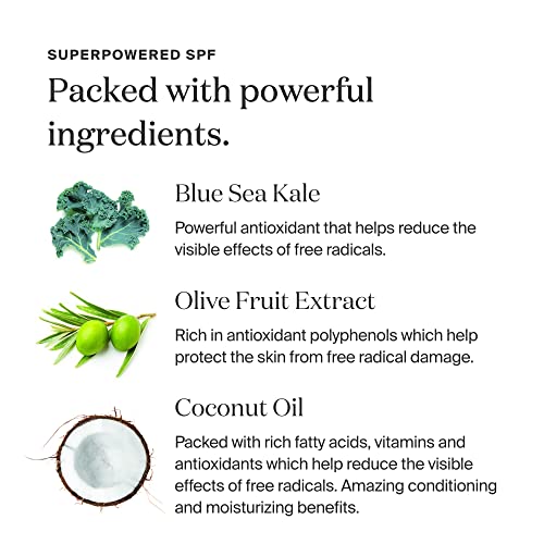 Mousse Corporal FPS 50 com Blue Sea Kale – 6,5 oz (184g) – Protetor Solar em Mousse para Pele Sensível – Divertido de Aplicar – Ideal para Dias Ativos - Supergoop!