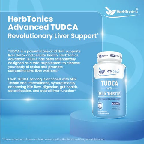 TUDCA – Proteção hepática avançada – 60 cápsulas – 500mg - Herbtonics