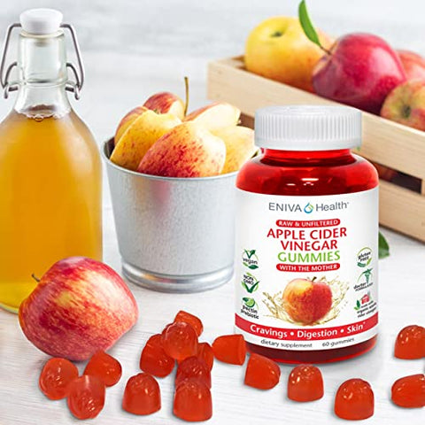 Gomas Gourmet de Vinagre de Maçã 2 Pacotes 120 Unidades – Vitamina Gummy - Eniva Health