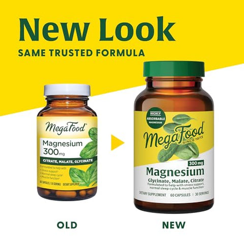 Magnesium 300 mg – Mistura altamente absorvível de Magnésio Glicinato e Citrato de Magnésio  MegaFood - MegaFood