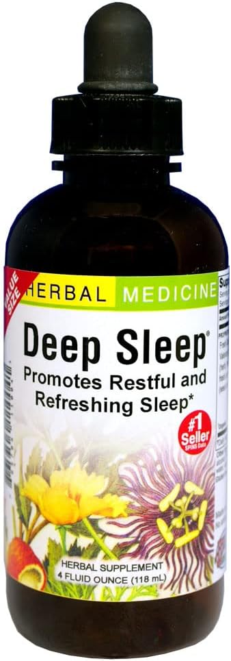 Herbs Etc. - Deep Sleep – Extrato Líquido 4 oz (118 ml) – Auxílio Natural para Dormir – Não Vicia – Extratos Frescos de Papoula da Califórnia, Valeriana, Passiflora, Camomila