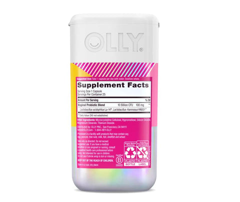 Happy Hoo-Ha Cápsulas, Probiótico para Mulheres, 25 cápsulas (Pacote de 1) – Saúde Feminina - OLLY