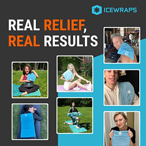 12″x21″ – Bolsa de Gelo Extra Grande com Capa de Tecido Macio | Bolsa de Gelo de Argila para Fisioterapia | Bolsas de Gelo Macias Reutilizáveis Azuis - ICEWRAPS