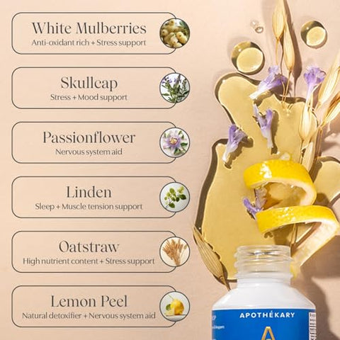 Take The Edge Off – Suplemento Herbal Inspirado em Vinho Branco, Sem Açúcar, Sem Glúten, Vegano, 100 Porções – 115g - Apothékary