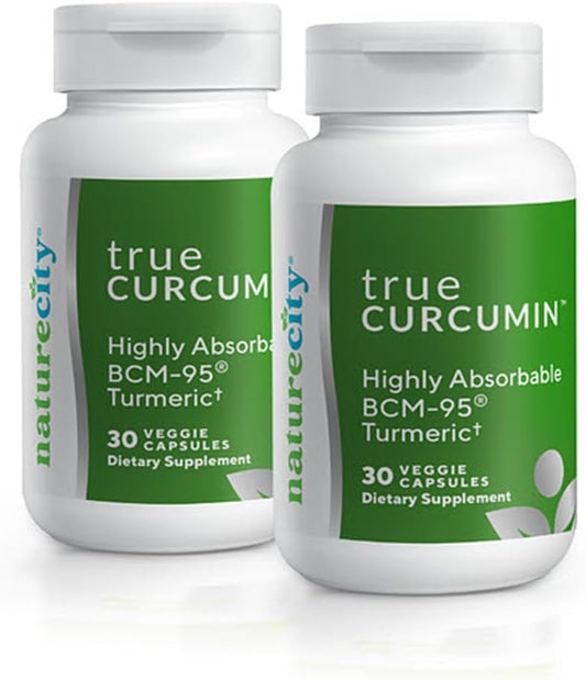 NatureCity - Suplemento de Curcumina Verdadeira | Cápsulas de Curcuma 500mg | Aumento de Absorção de até 700%% (60 Dias de Fornecimento) | Suporte para Articulações
