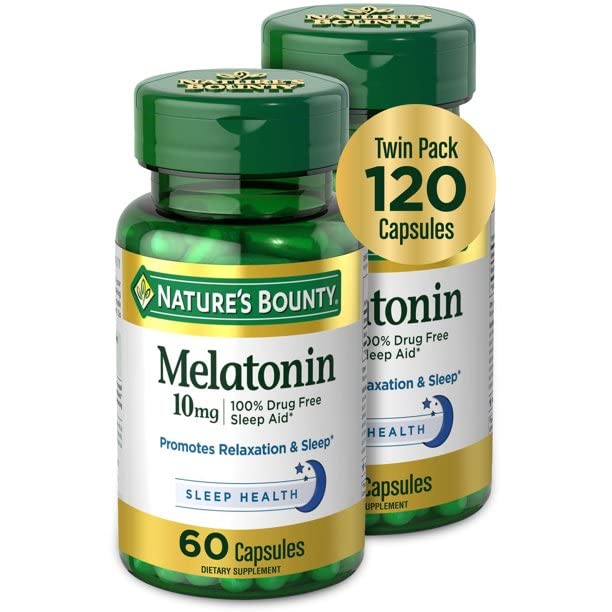 Nature's Bounty - Melatonina 10 mg, 4 Frascos (60 Comprimidos) – Marca do Produto