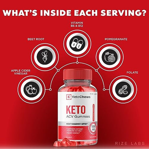 rize labs - KetoChews Gummies – Gomitas Keto ACV para Perda de Peso 525 MG – Fórmula Avançada de Gomas KetoChews ACV Gummy Barriga Dieta AC Gummies Avaliações (60 Gummies)