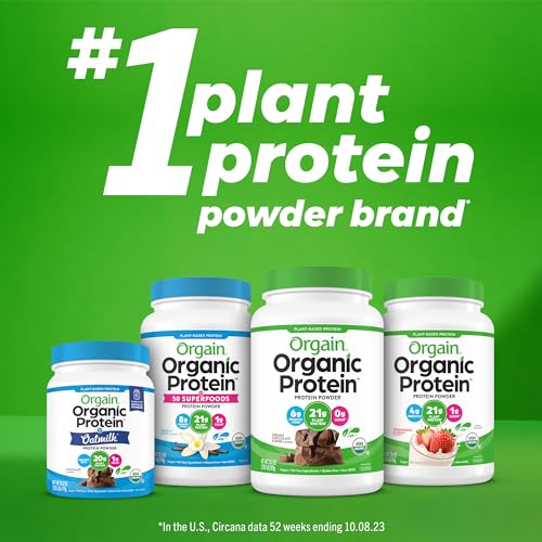 Organic Meal – Substituto de Refeição Vegano em Pó de Proteína, Sabor Cremoso de Chocolate Fudge – 20g de Proteína à Base de Plantas, 7g de Fibra Prebiótica, Frutas, Vegetais - Orgain