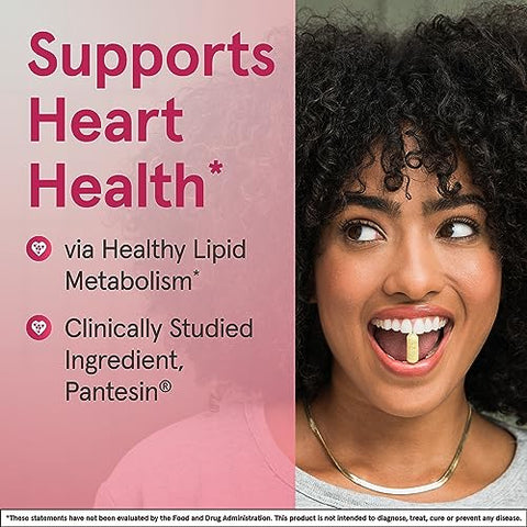 Pantethine 450 mg – Derivado de Vitamina B5 – 60 Porções (Softgels) – Suporte à Saúde Cardíaca, Carboidratos - Jarrow Formulas