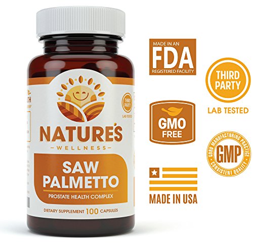 Natures Wellness - Suplemento Prostático Saw Palmetto 1000mg, Extrato de Bagas – Máxima Potência para Promover a Saúde da Próstata, Reduzir a Micção Frequente e Bloquear a Queda de Cabelo Relacionada ao DHT Naturalmente
