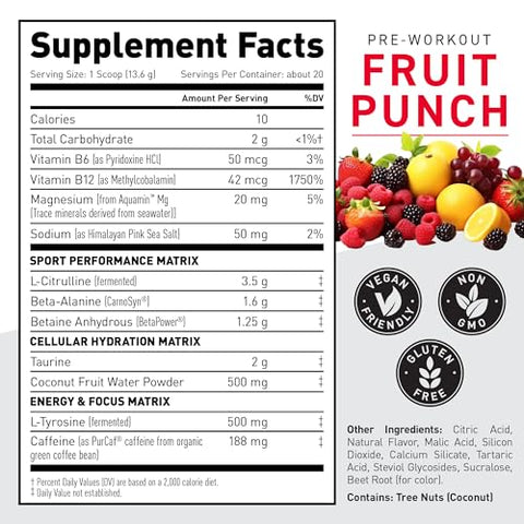 Athletic Sport Pré-Treino em Pó | Sabor Frutas Vermelhas | Suplemento Energético para Resistência | Bebida Esportiva para Cardio e Musculação | 20 Porções - Kaged