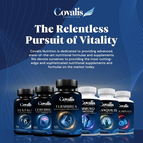Covalis Nutrition - Turmibrex Orgânico – Suplemento de Cúrcuma Curcumina | 95% Curcuminoides com BioPerine | Suporte para Articulações