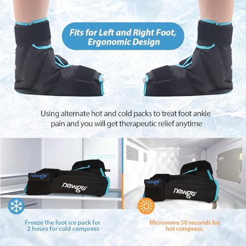 Ice Pack para Pés – Alívio de Fascite Plantar, Edema e Tendinite de Aquiles – Terapia Quente e Fria para Inchaço nos Pés e Tornozelos – Suporte de Gelo para Pés – 100g - NEWGO